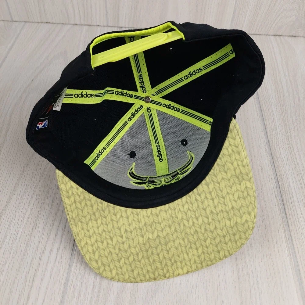 Adidas Chicago Bulls Hat Mens OSFA Black Neon Yellow Embroidered Snapback Cap